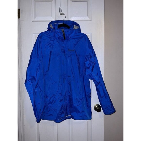 MARMOT Precip Eco Mens Hooded Full Zipper Windbreaker Jacket Sz XL - Picture 2 of 16